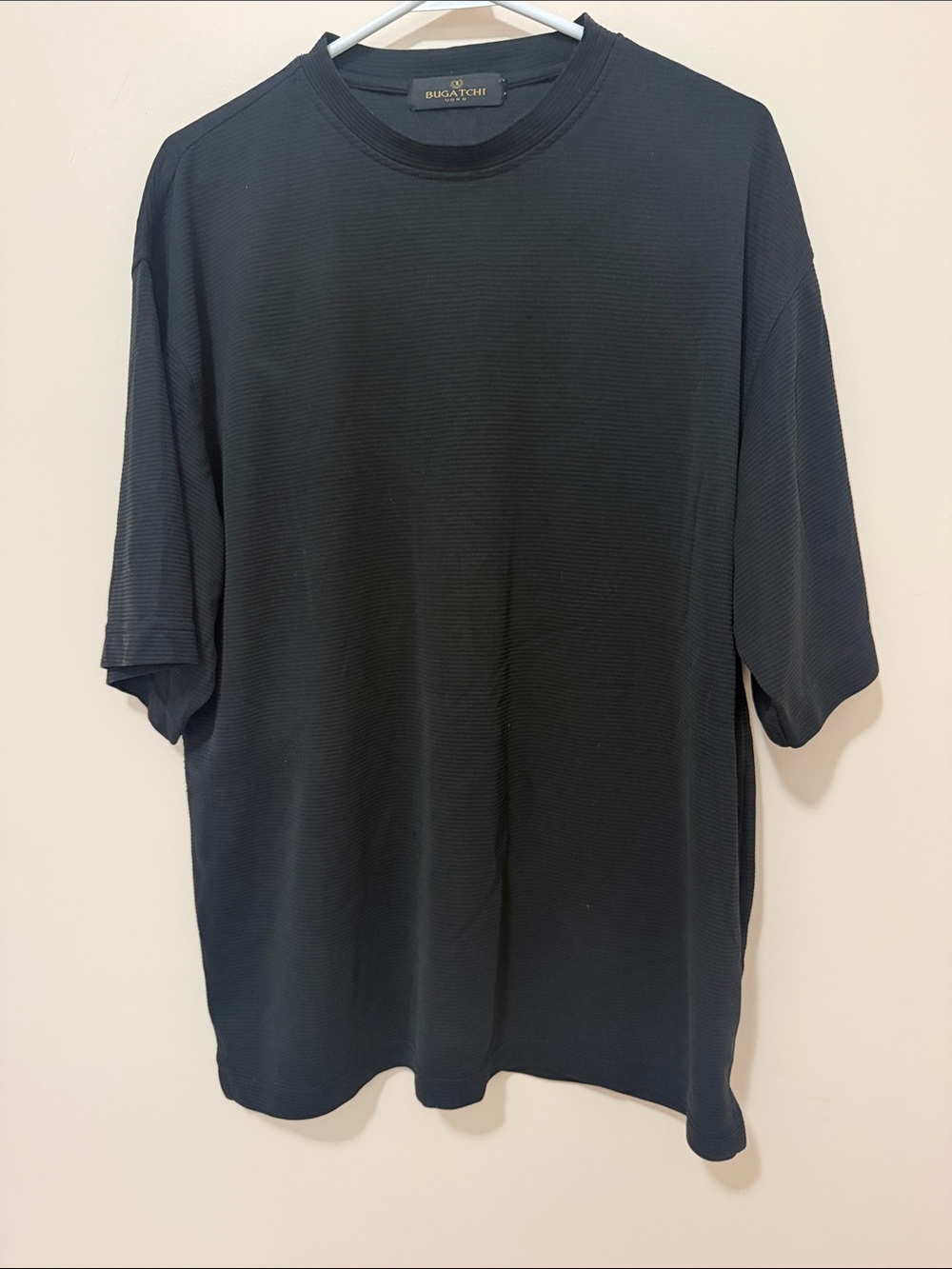 Bugatchi Men's Black Short-Sleeve Crewneck Tee